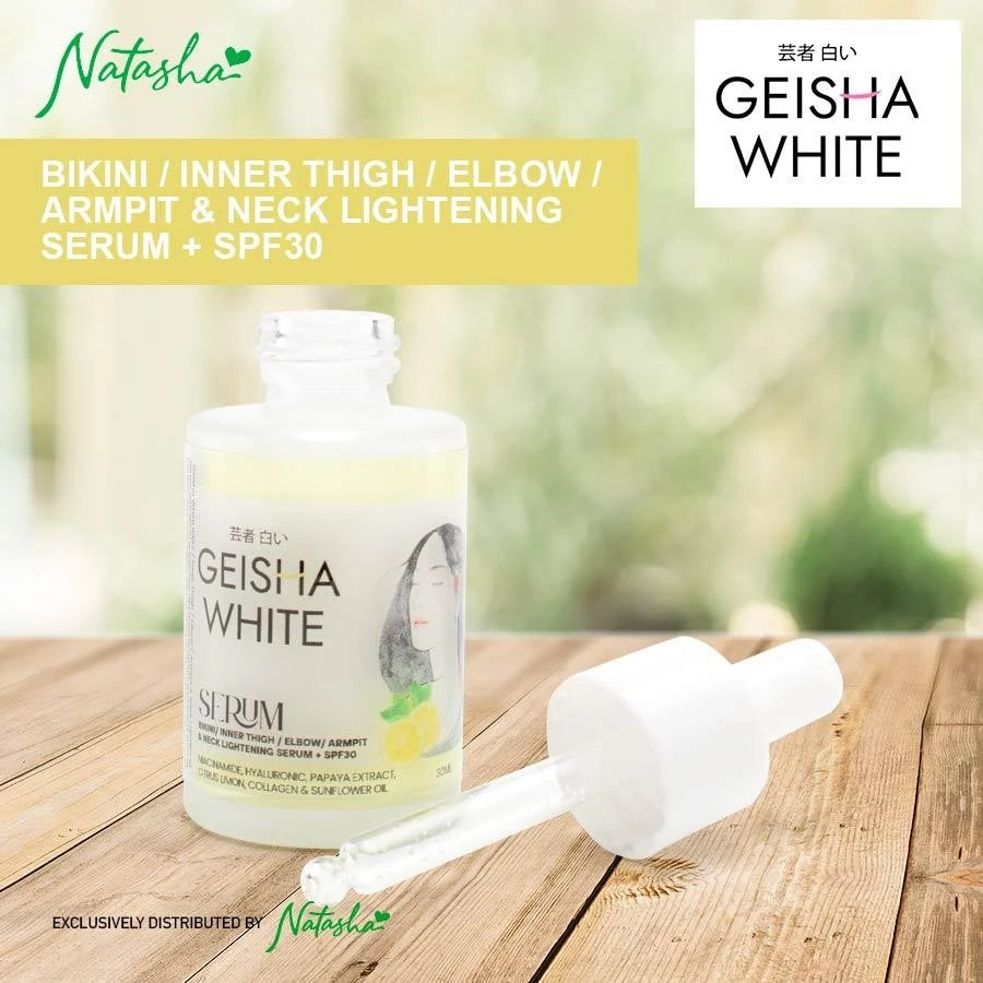 Geisha White Body Lightening Serum 30ml Bikini Inner Thigh Elbow Armpit Neck with SPF30