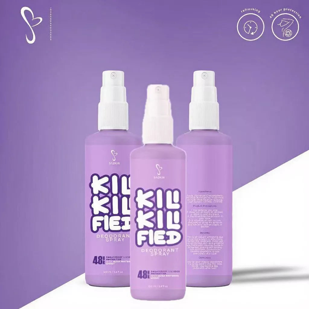 Saskin Kilikilified Deodorant Spray for Freshness and Smooth Underarms