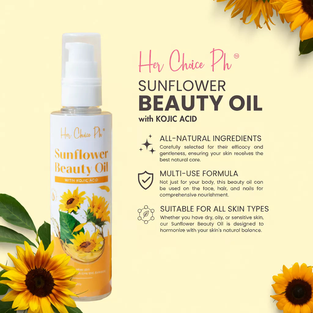 Her Choice Ph Set C Ultimate Whitening Combo: Kojic Soap, Whitening Lotion, Sunflower Oil