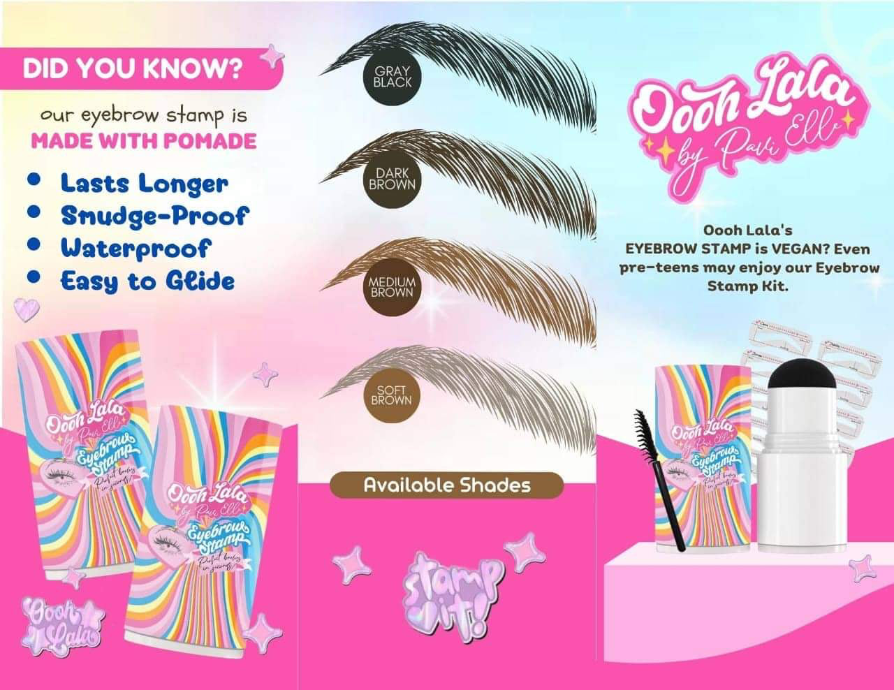 Oooh Lala By Pavi Elle Eyebrow Stamp Kit