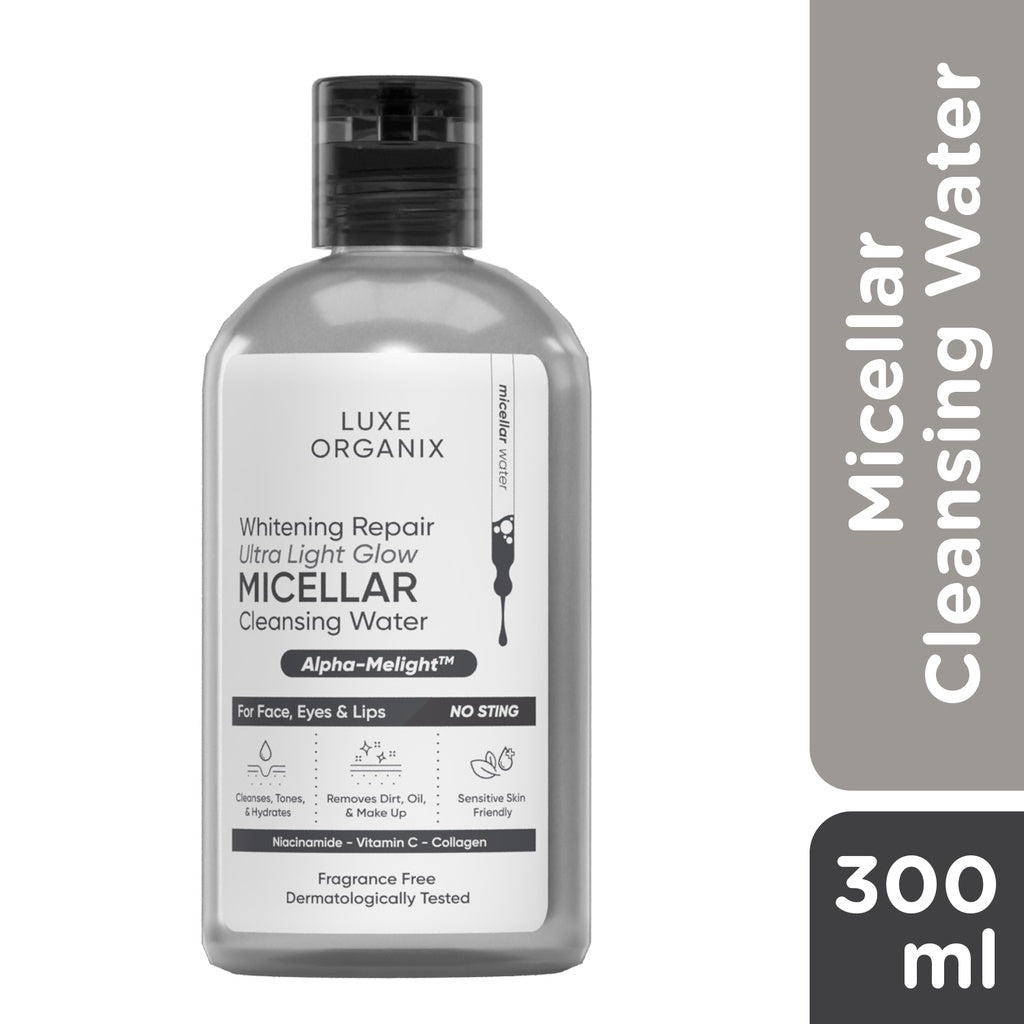 Luxe Organix Whitening Repair Ultra Light Glow Micellar Cleansing Beauty Water 300mL