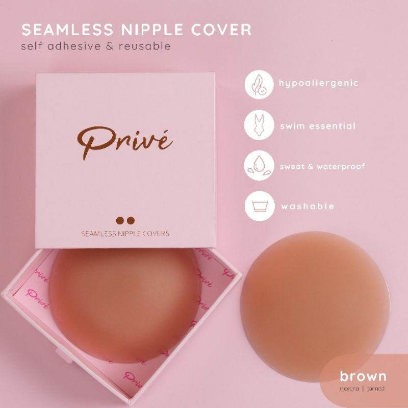 PRIVE Seamless Nipple Cover Ultra-thin Re-usable Nipple Pasties Sweatproof Waterproof Nipple Pad