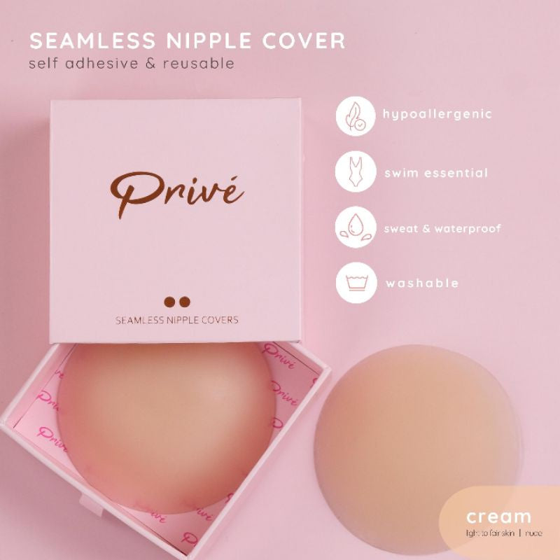 PRIVE Seamless Nipple Cover Ultra-thin Re-usable Nipple Pasties Sweatproof Waterproof Nipple Pad