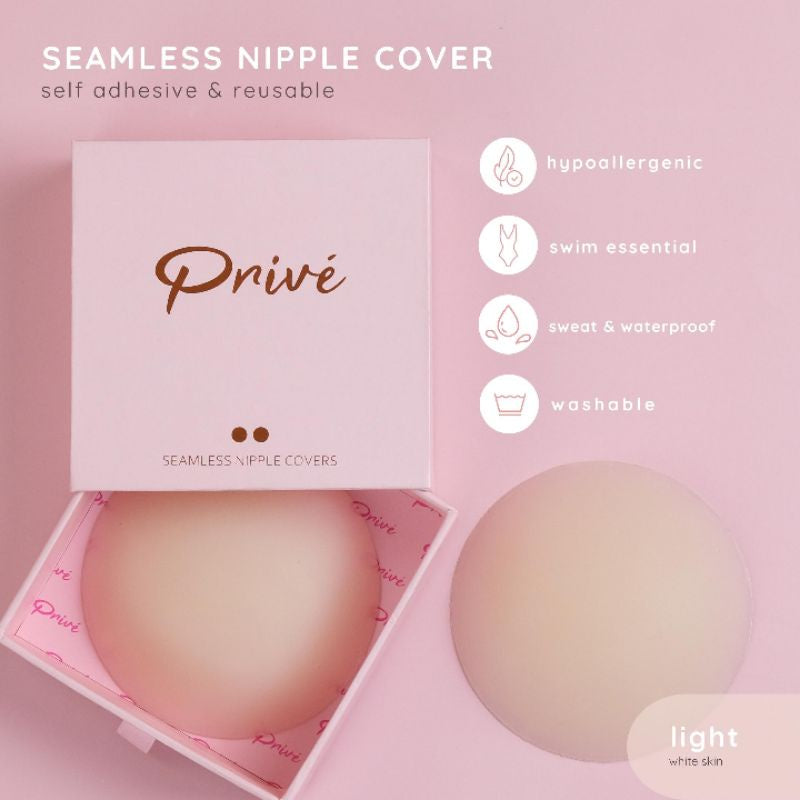 PRIVE Seamless Nipple Cover Ultra-thin Re-usable Nipple Pasties Sweatproof Waterproof Nipple Pad