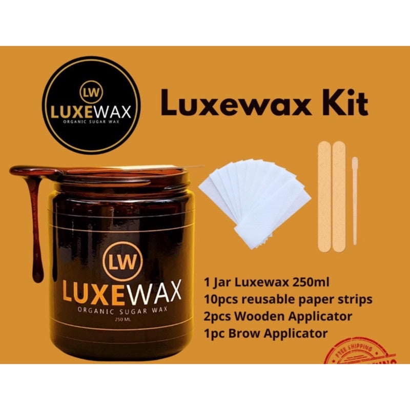 Luxewax Kit + Sunflower Oil Organic Sugar Cold Hot Wax Set Underarm Hair Legs