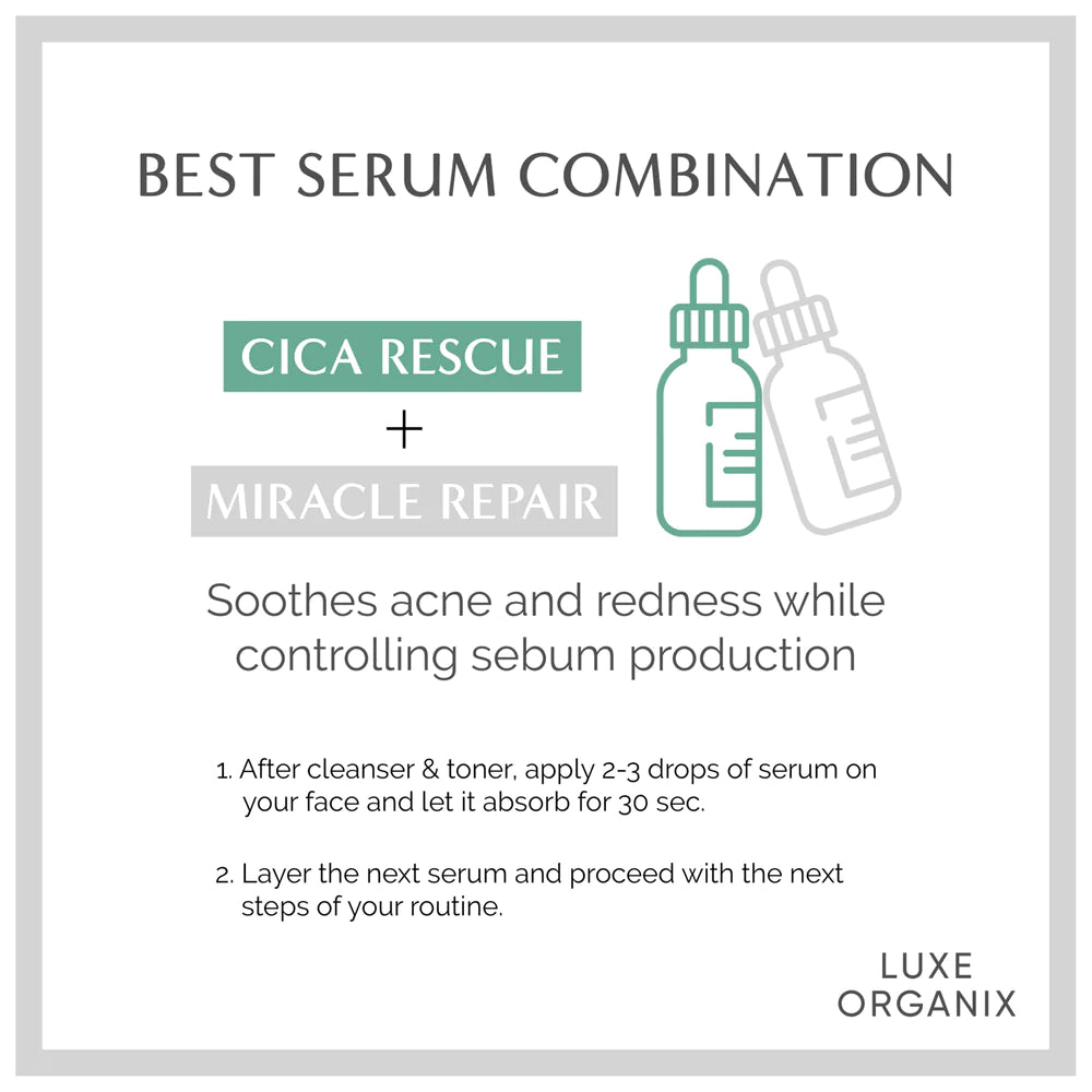 Luxe Organix Cica Rescue Calming Serum 30ml